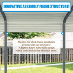 [20X20FT] Alora Extra Large Premium Heavy-Duty Outdoor Metal Carport Shelter (SAK97425)