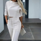 Women's Elegant Solid Color Half Sleeve Short Top