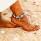 Creative Personality Fashion Accessories Double Starfish Rice Bead Jewelry Yoga Beach Jewelry Anklet