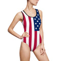 American Flag One-Piece Swimsuit — Patriotic USA Beachwear for Women