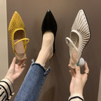 Fashion Shoes Hollow Round Heel Sandals and Slippers Female Mid-heel Short-heel Sasual Outer Wear SDL08210504