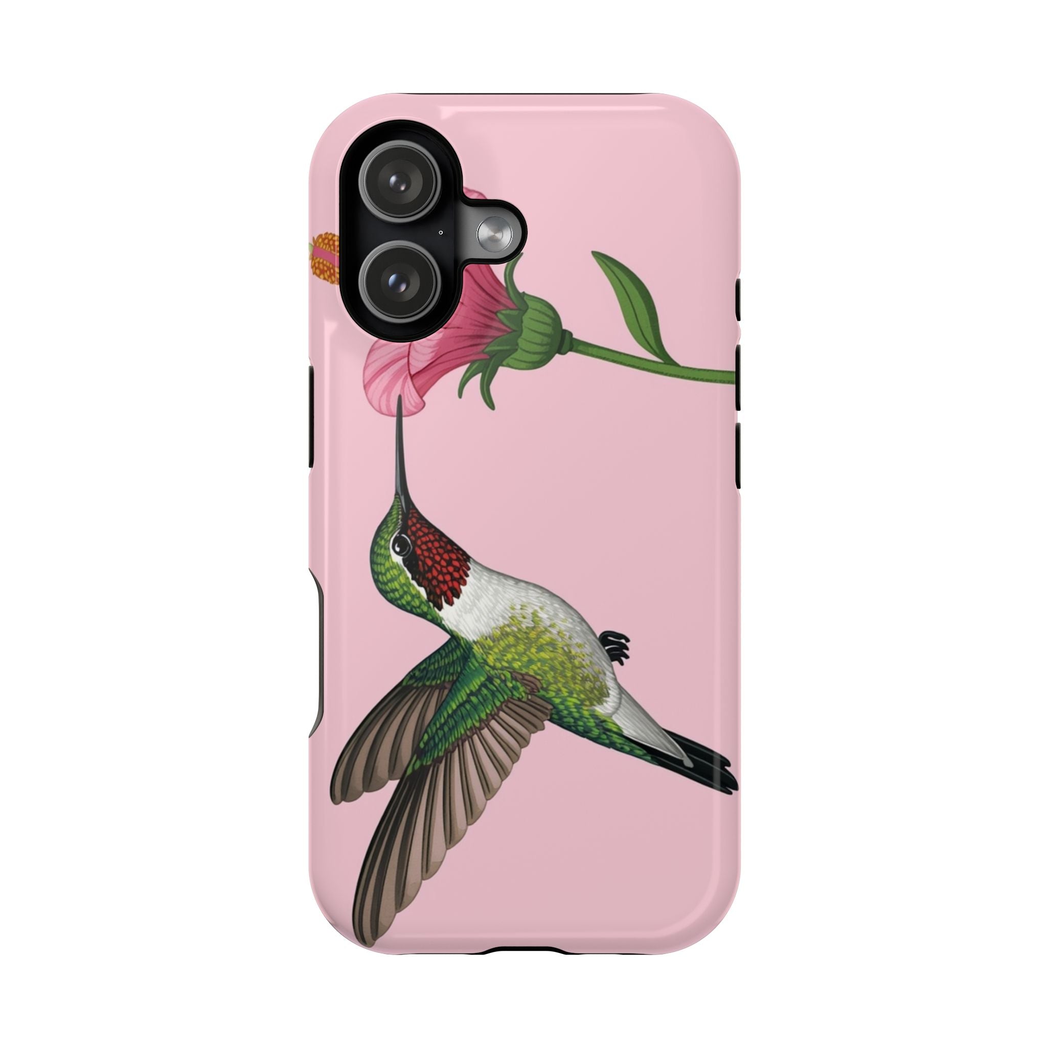 Phone Case — Pink Hummingbird Floral Magnetic Impact‑Resistant Case