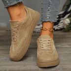 Women’s Round Toe Elegant Student Casual Lace-Up Shoes