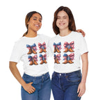 T-Shirt American Cowboy Boot with American Flags Patriotic Tee