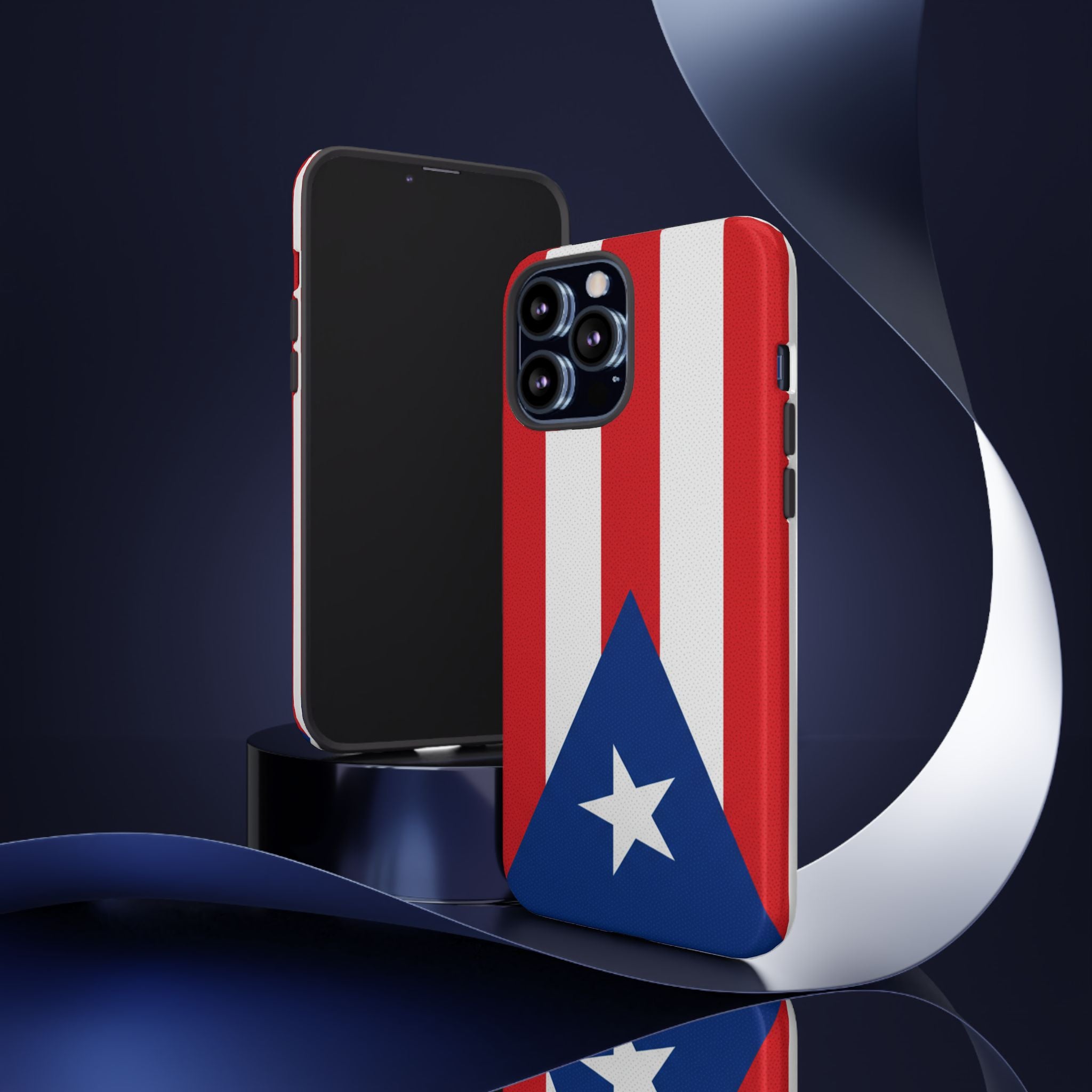 Puerto Rico Flag Tough Phone Case Patriotic Red & White Stripe Design