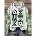 Women’s Printed Hooded Long Sleeve Pullover Sweatshirt