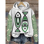 Women’s Printed Hooded Long Sleeve Pullover Sweatshirt