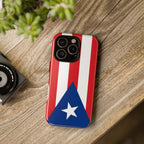 Puerto Rico Flag Tough Phone Case Patriotic Red & White Stripe Design