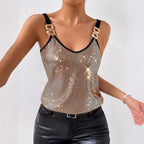 ✨ Women's Summer Sequined Suspender Chain Vest Top