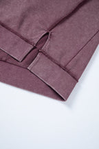 Valerian Mineral Wash Exposed Seam Side Slit Sweatshirt