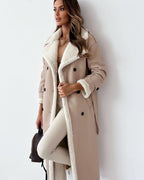 Women’s Belted Double-Breasted Winter Trench Coat