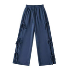 Side tie ribbon bows sweat pants