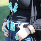 Hair-on-Hide Brown & White Genuine Leather Belt