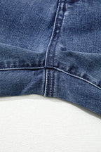 Dirty blue High Waist Button Zip Fly Bell Bottom Jeans