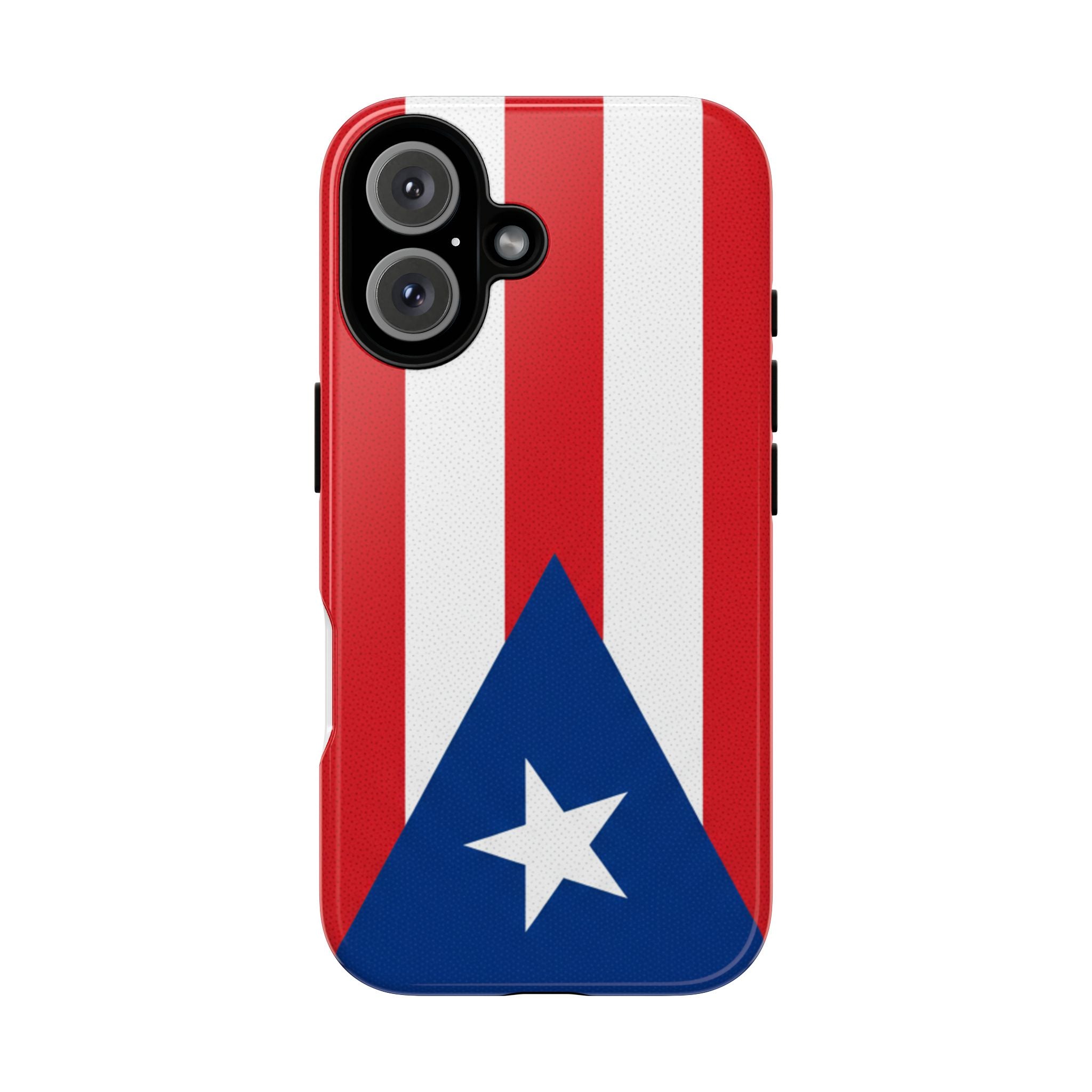 Puerto Rico Flag Tough Phone Case Patriotic Red & White Stripe Design