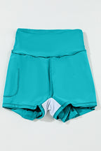 Rose Red Pocketed Wide Waistband Swim Shorts