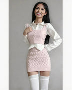 New pink  Dress Sweater dress for teenage girl