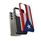 Puerto Rico Flag Tough Phone Case Patriotic Red & White Stripe Design