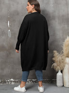 Plus Size Long Sleeve Pocketed Cardigan