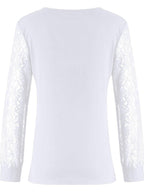 Full Size Lace Detail V-Neck Long Sleeve Blouse