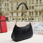 Embossed Letter Dumpling Crossbody Bag