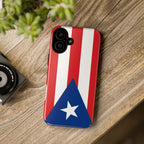 Puerto Rico Flag Tough Phone Case Patriotic Red & White Stripe Design