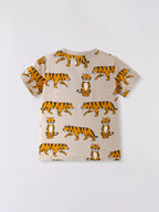 Children's Tiger Print Crew Neck Short Sleeve T-Shirt