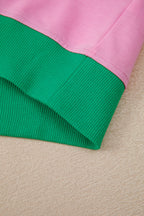 Bonbon Colorblock Edge Drop Shoulder T Shirt and Skort 2Pcs Set