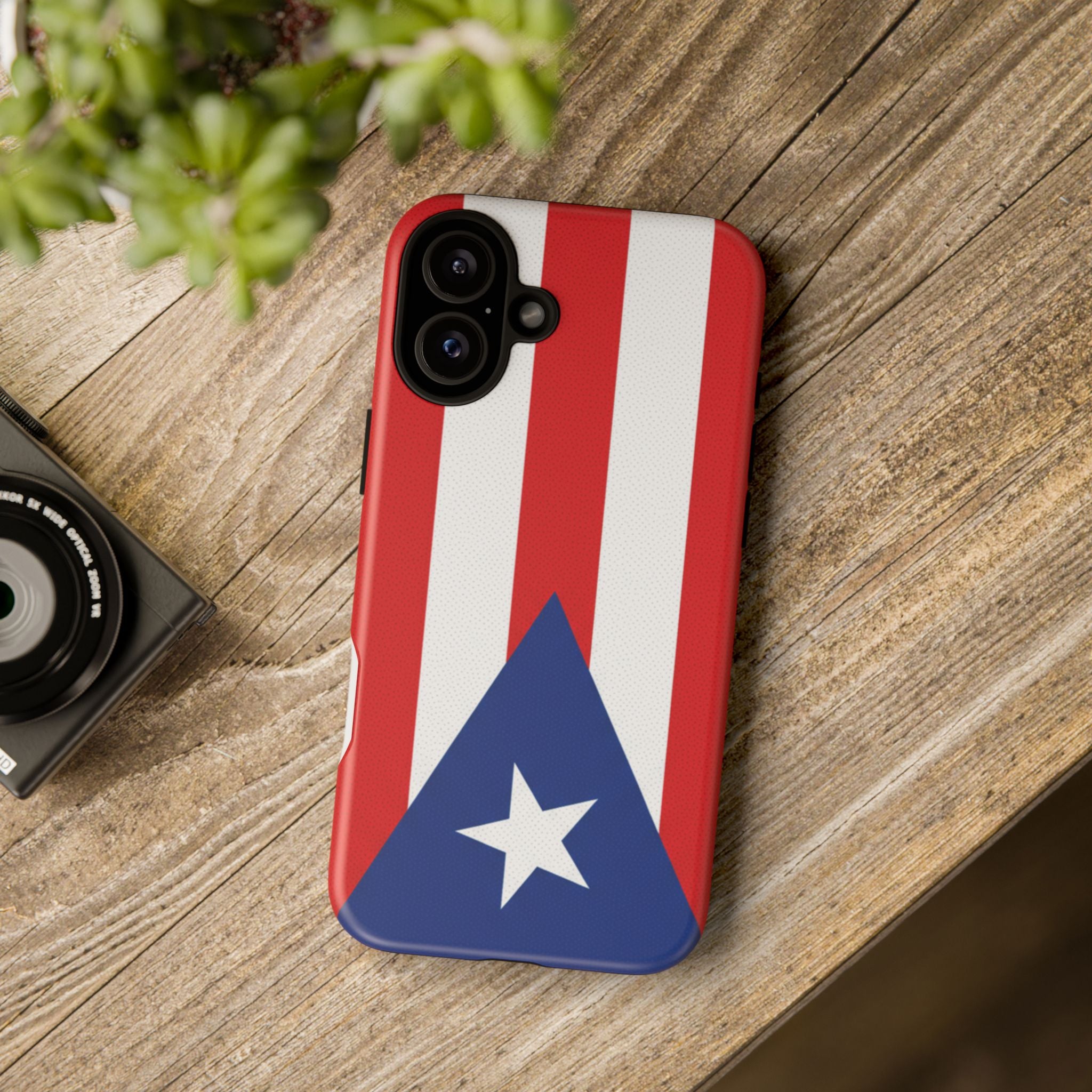 Puerto Rico Flag Tough Phone Case Patriotic Red & White Stripe Design