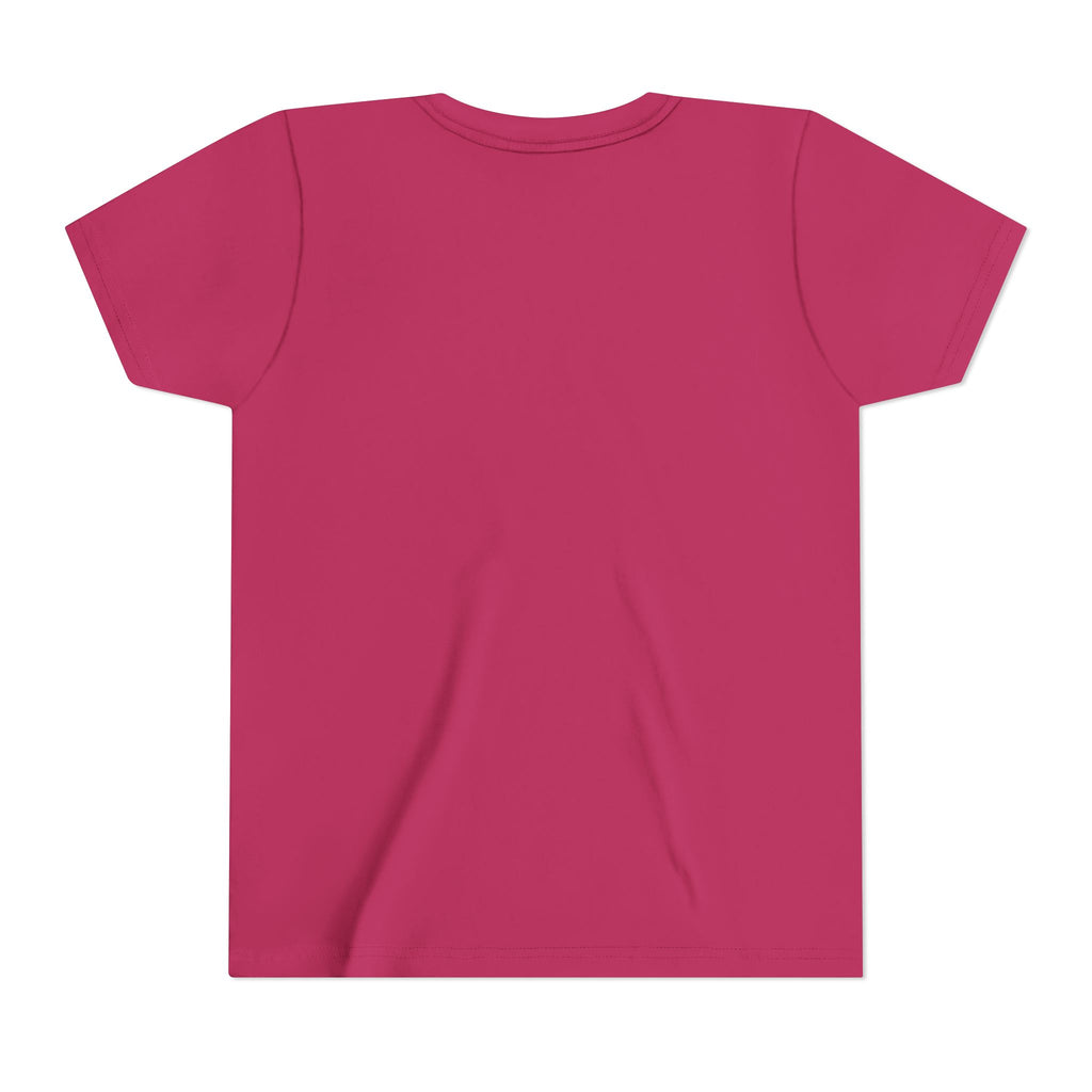 Youth Tee — "Punch Love" Monkey Hugging Pink Teddy Cute Kids Valentine Shirt