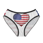 Patriotic American Flag Women's Briefs  Heart Flag Design