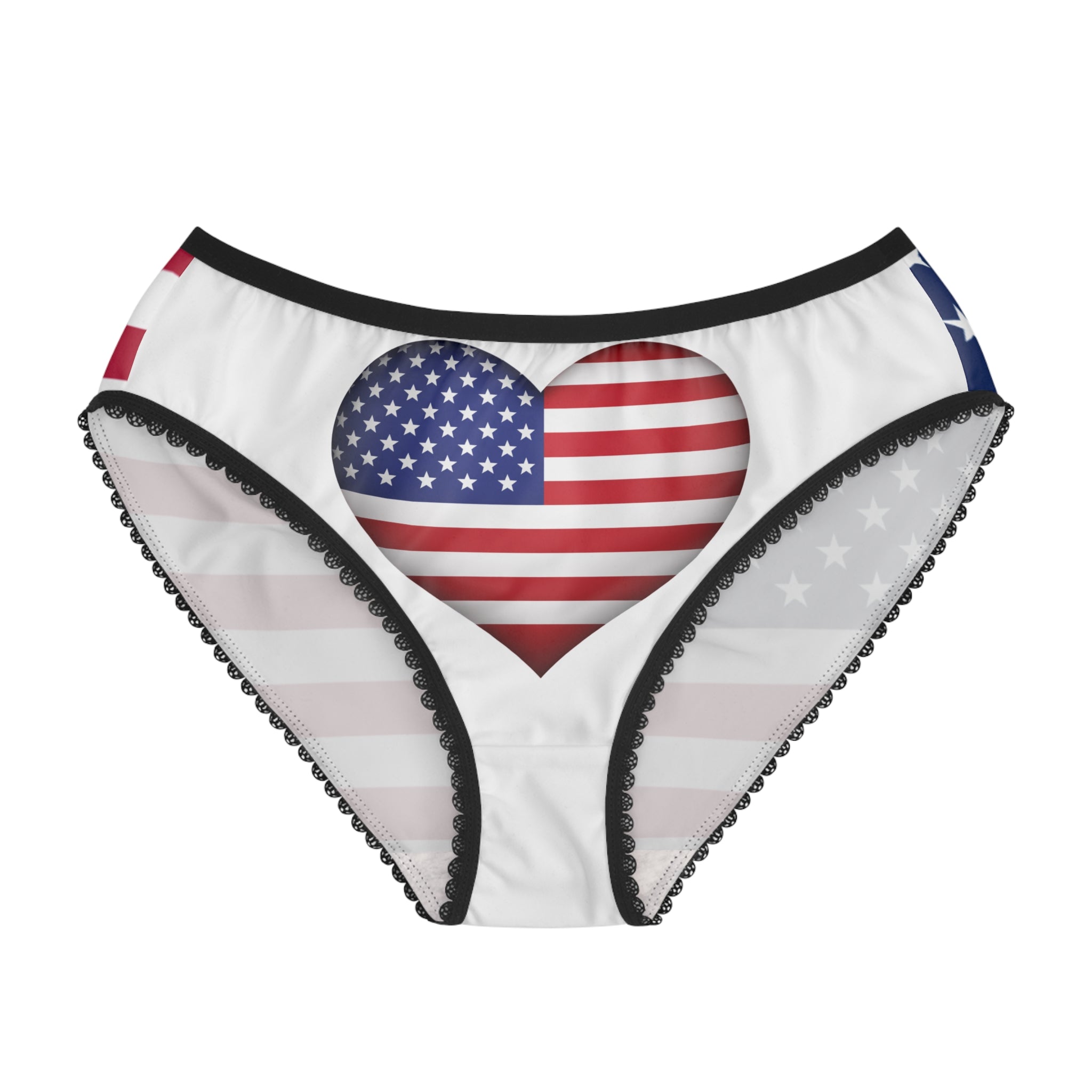 Patriotic American Flag Women's Briefs  Heart Flag Design