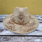 Boho Luxe - Burned Wide Brim Hat