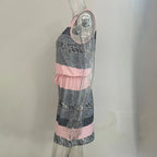 Women’s Color‑Block Striped Tie‑Waist Mini Dress