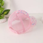 Sequin-Embroidered Mesh Baseball Cap with Sunshade – Breathable Trendy Hat