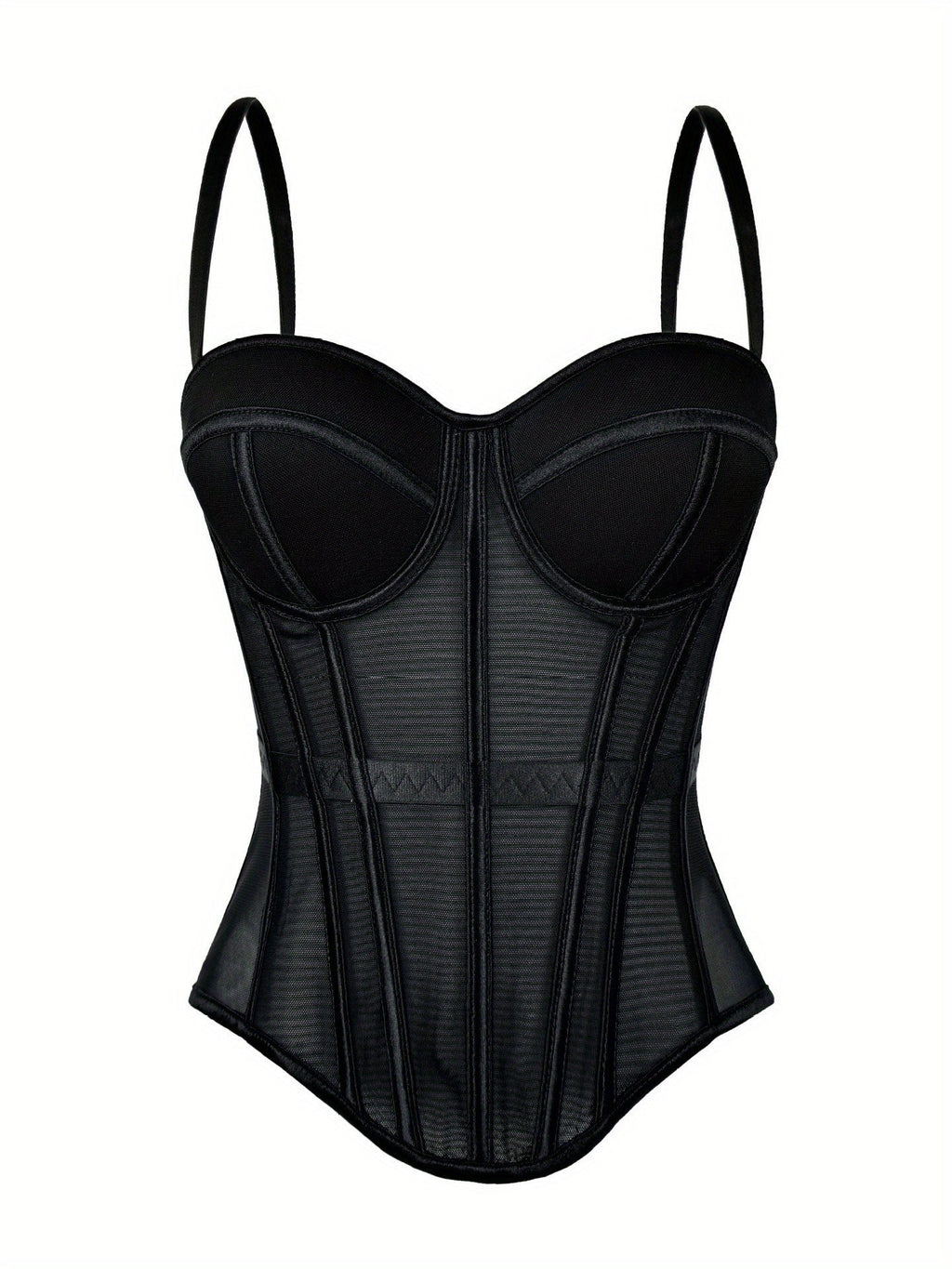 Mesh See-Through Fishbone Corset
