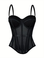Mesh See-Through Fishbone Corset