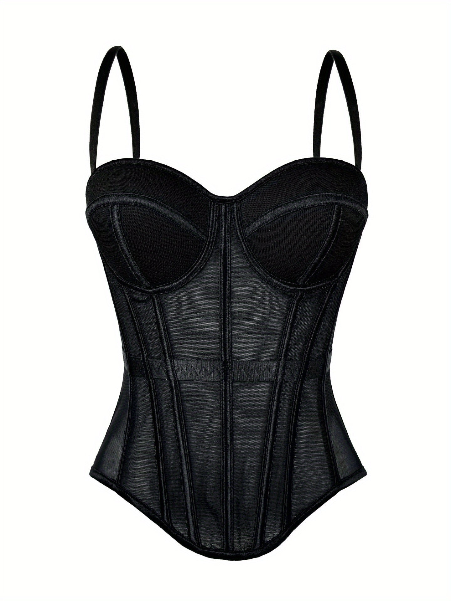 Mesh See-Through Fishbone Corset