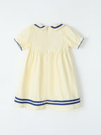 Children's Sailor Collar Puff Sleeve Casual Dress