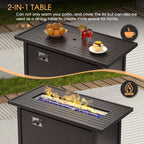 8 Piece Patio Furniture Set with Firepit and Cushions