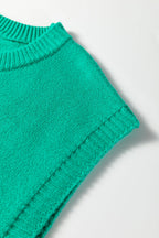 Bright Green Horse Bit Embroidered Loose Short Sleeve Sweater