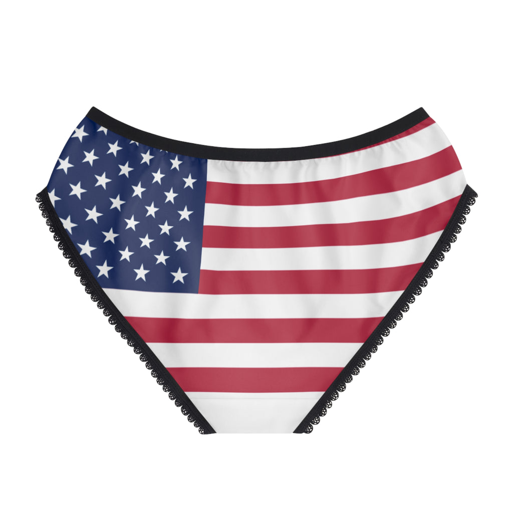 Patriotic American Flag Women's Briefs  Heart Flag Design