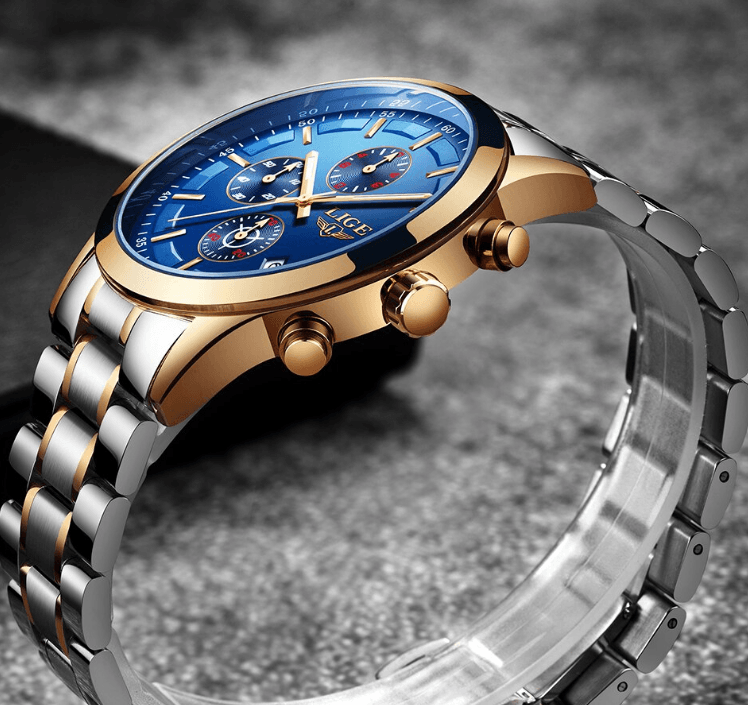 Men's Waterproof  Watch With Chronometers And Date Display Unique Design Perfect Gift