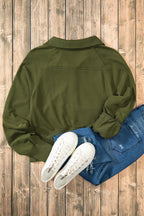 Smoke Green Quarter Zip Stand Neck Kangaroo Pocket Sweatshirt