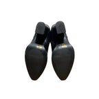 Vepose Womens Size 9 Black 3.5" Heel Knee High Boots Closed Pointed Toe Shoes