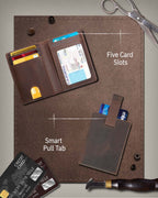 Slim Bifold Wallet With Pull Strap