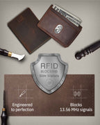 Slim Bifold Wallet With Pull Strap