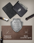 Slim Bifold Wallet With Pull Strap