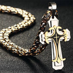 Fashion Jewelry Christian Trinity Latin Cross Necklace For Men
