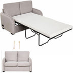 2 In 1 Velvet Sleeper Sofa With USB Port Convertible Loveseat Bed Soft Velvet Upholstery For Small Living Rooms Guests
